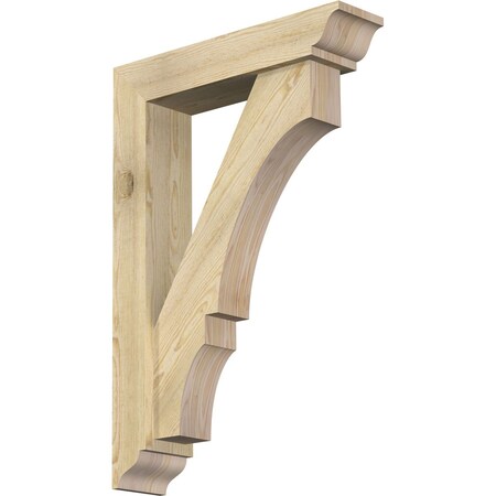 Ekena Millwork Balboa Traditional Rough Sawn Bracket w/ Offset Brace, Douglas Fir, 6"W x 26"D x 38"H BKT0604X26X38BOA01RDF